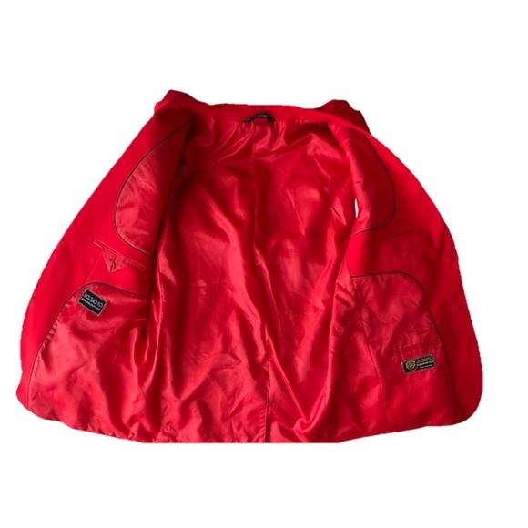 Bolzano Uomo Charles Red Blazer Jacket 44R Superior Polyester Sport Coat Xmas - Picture 10 of 12